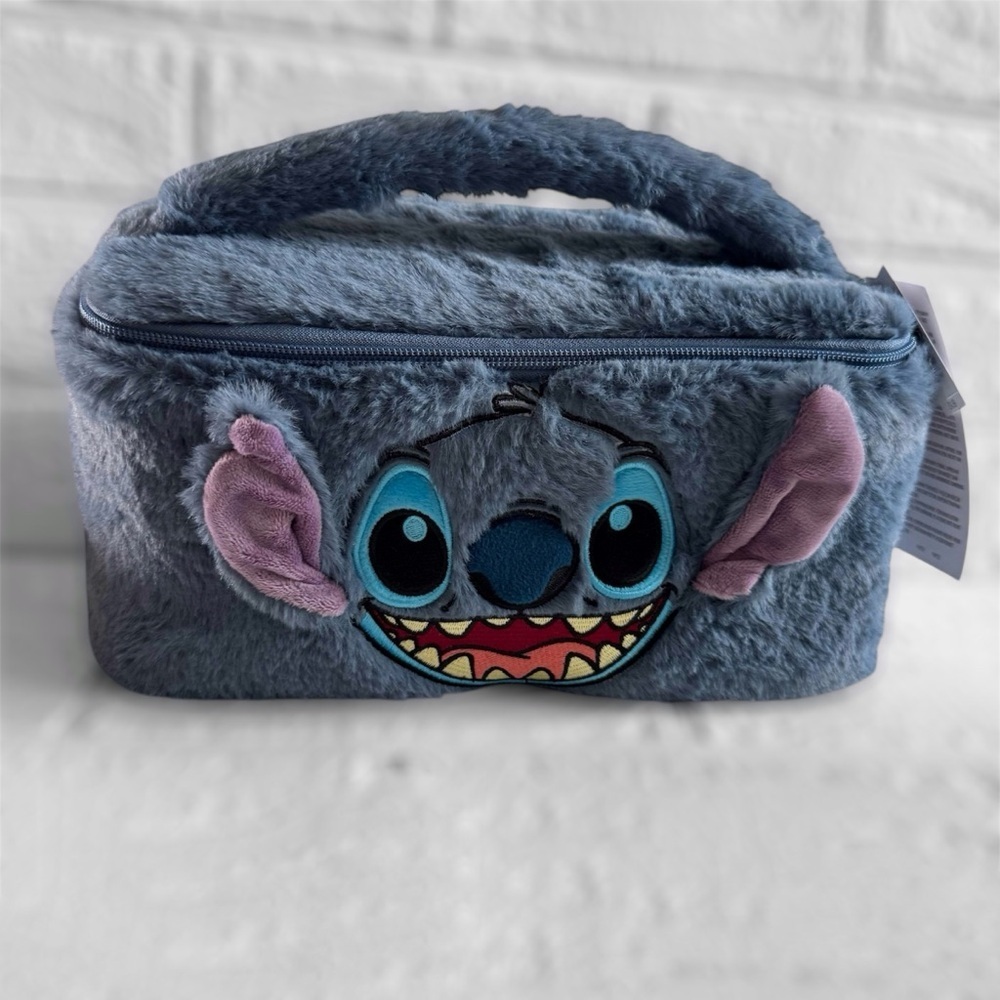 New Disney Stitch Small Insulated Lunch Bag Disney Stitch Furry Bag Blue & Pink